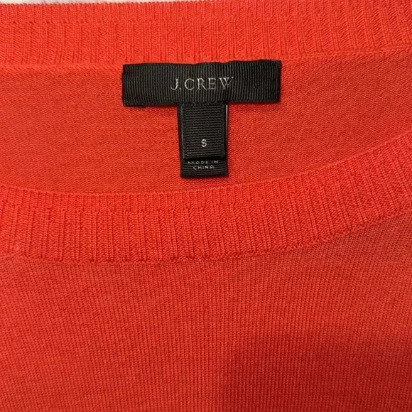 J.Crew 100% Merino Wool Sweater Womens Small Orange Professional Work Classic - Picture 2 of 9